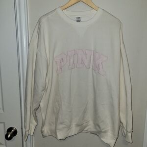 PINK Victoria's Secret Cream Crewneck Sweater